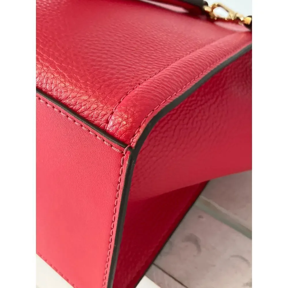 MICHAEL KORS WATERMELON COLOR PEBBLED LEATHER CROSSBODYBAG